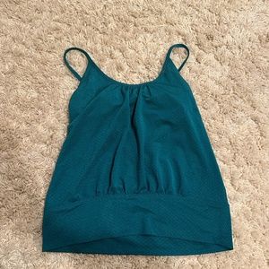 free people teal tank with built bra